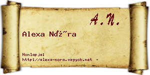 Alexa Nóra névjegykártya