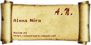 Alexa Nóra névjegykártya